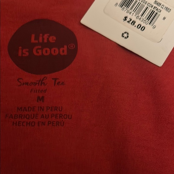 LIFE IS GOOD😊NWT Red Fitted ❤️Short Sleeve DOG Tee🐶 - Picture 7 of 9